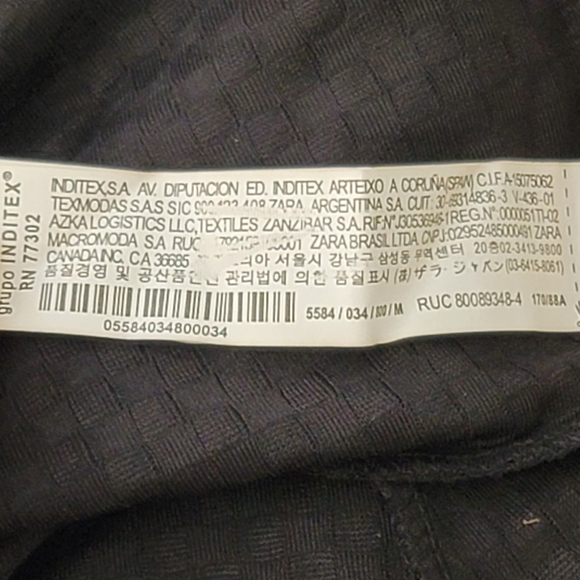 Zara BW Collection Dress Sz M Black Short Sleeve V Neck Back Sheath - Picture 10 of 10